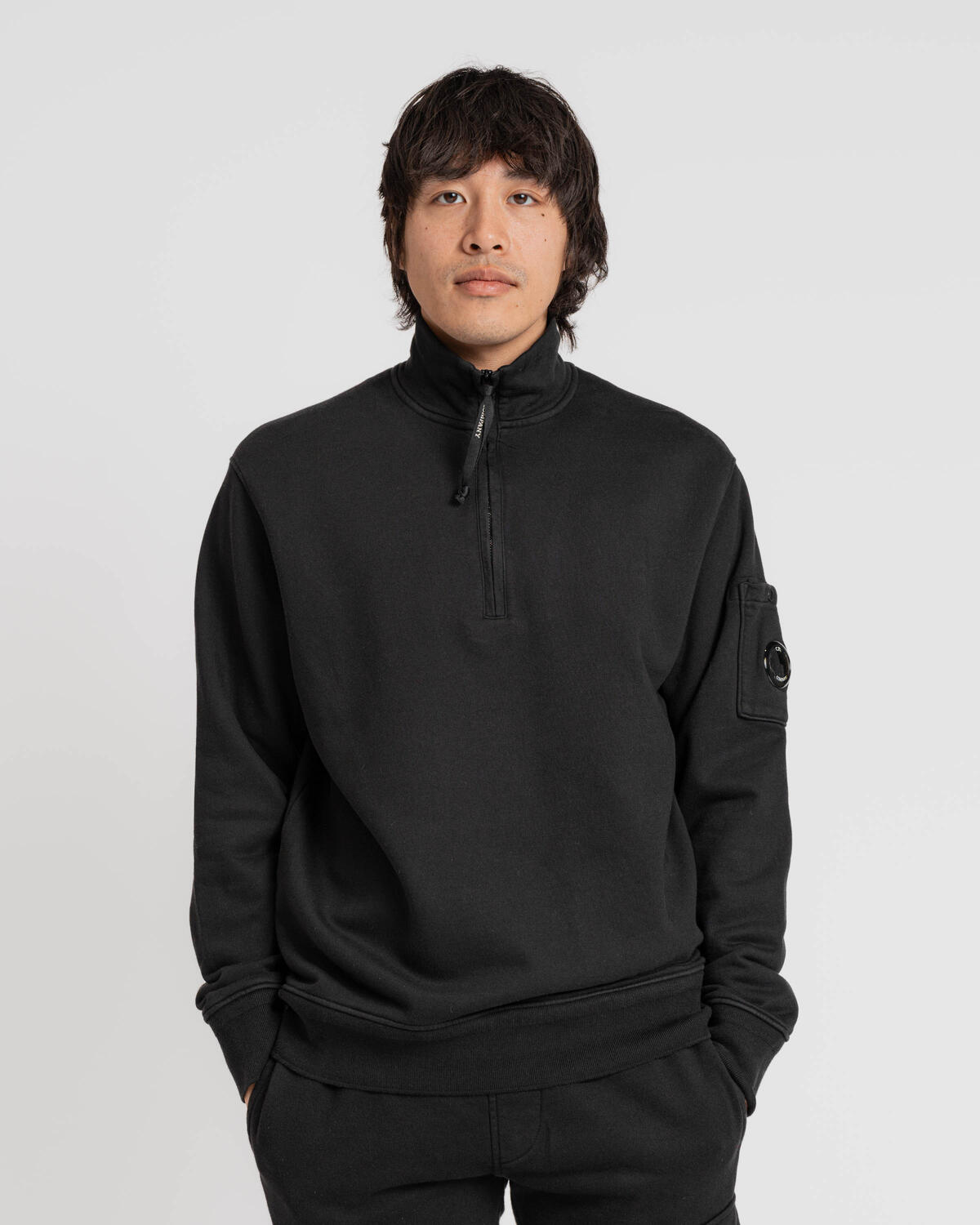 C.P. Company DIAGONAL FLEECE HALF ZIP SWEATSHIRT